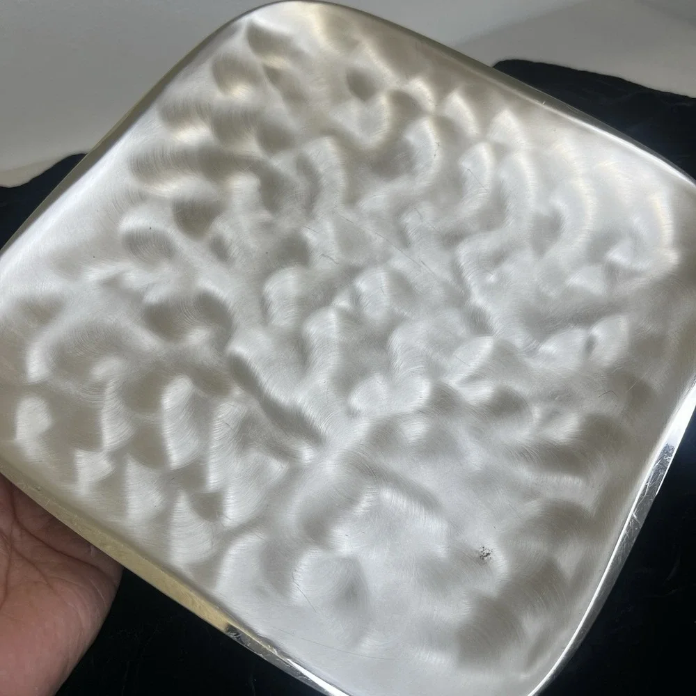 Vintage WMF-IKORA Silver Plated Footed Plate Tray Swirl 1 Brushed Finish GERMANY